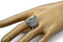 Emerald Sterling silver 925 Ring Vintage craft vrc090s